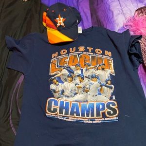 Astros hat and champion T-shirt